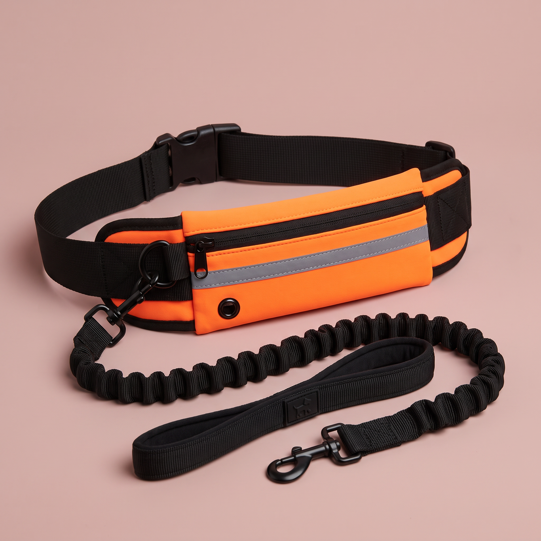 Correa para perro Manos Libres Vetoven – naranja, detalle del bolsillo