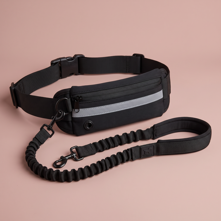 Correa para perro Manos Libres Vetoven – negro, detalle del bolsillo