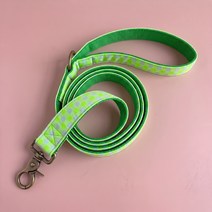 Correa para Perros Vichy Neón Green (150 cm) – nylon verde