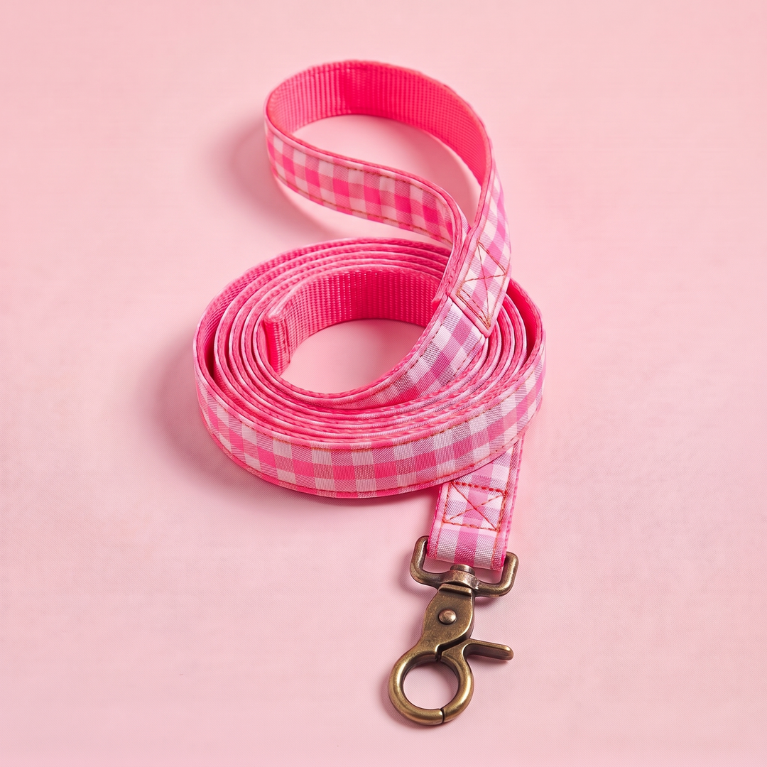 Correa para Perros Vichy Neón Pink Peony (150 cm)
