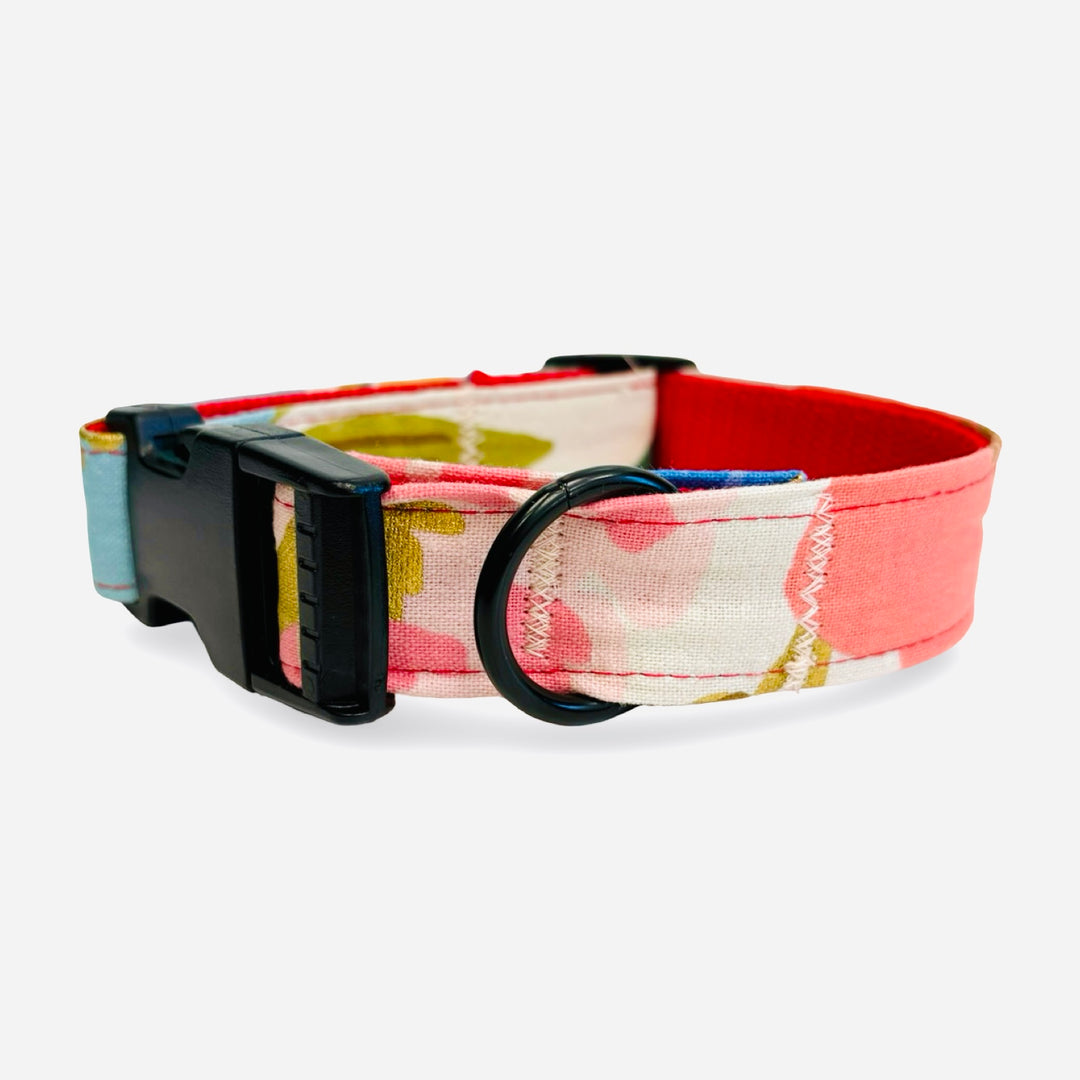 Collar artesanal para perro con estampado de bayas rojas Flor de Grosella de Vetoven