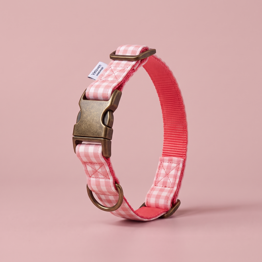 Collar para Perros Vichy Rose – cerrado