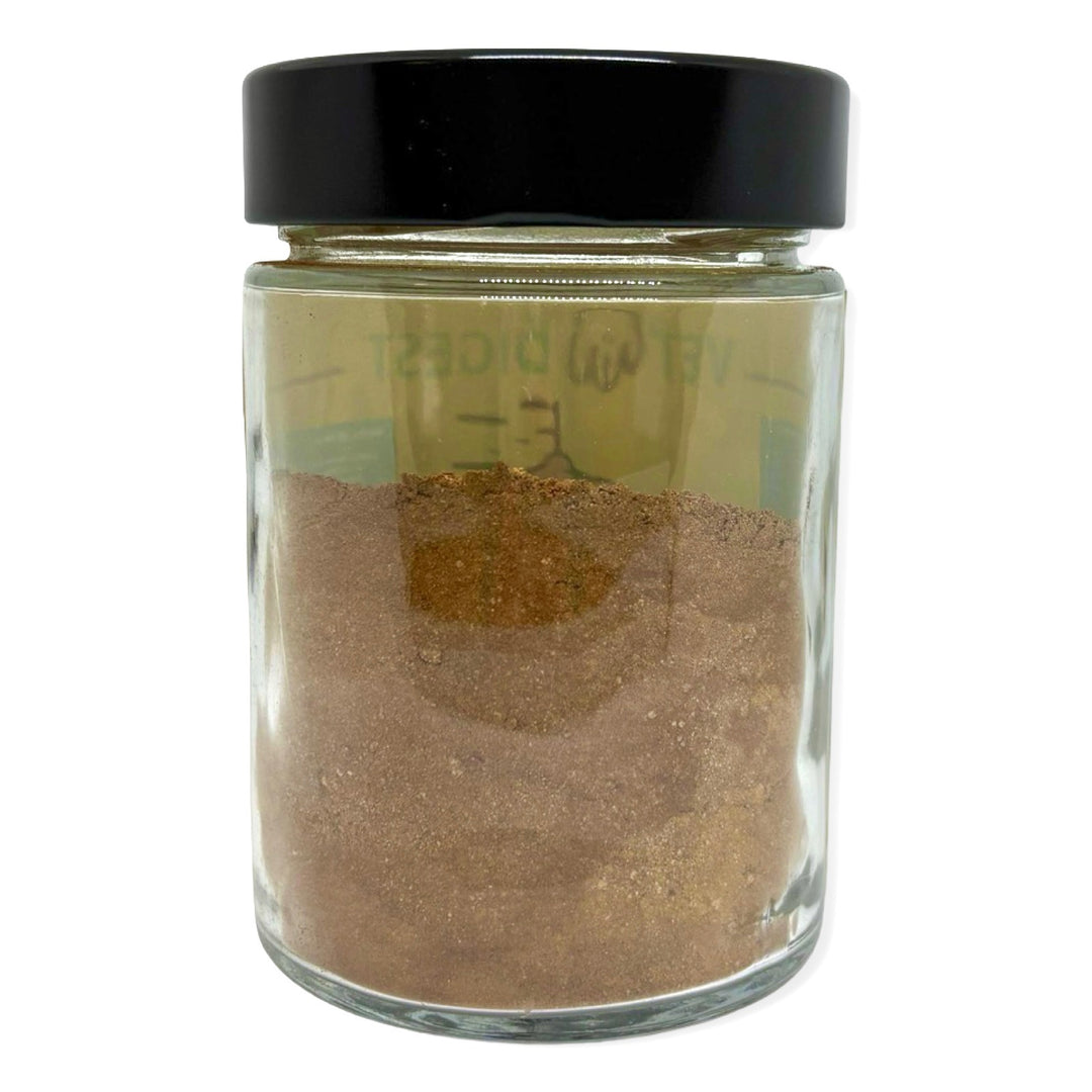 Bote de Vetoinflama, suplemento antiinflamatorio natural con hongos medicinales para perros de Vetoven.