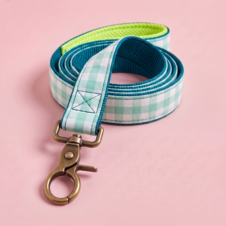 Correa para perro Vichy Mar (150 cm) – detalle del mosquetón