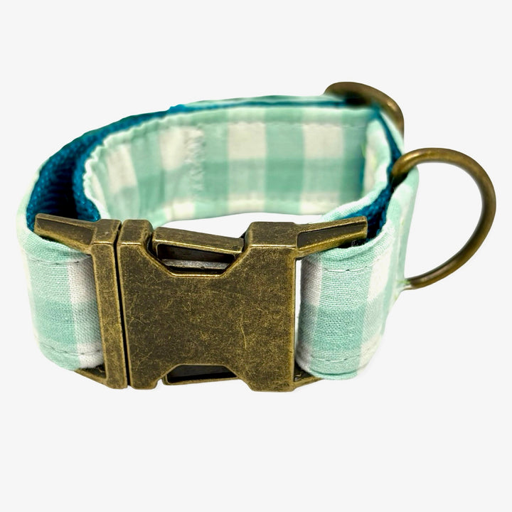 Collar para perro Vichy Mar 🌊 – Estilo marinero, hecho a mano y diseñado por veterinarios