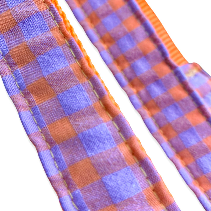 Correa para Perros Vichy Neón Sunset 🌅  (150 cm) – Hecha a Mano y Diseñada por Veterinarios