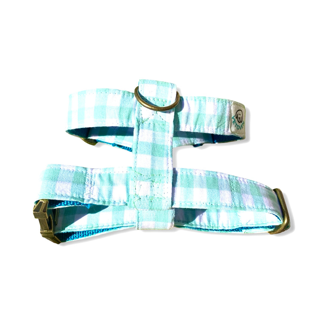 Arnés para perro Vichy Mar 🌊- Diseño en H, hecho a mano y diseñado por veterinarios