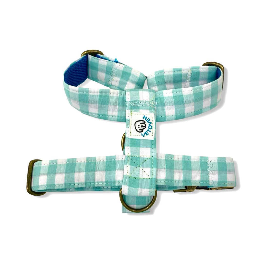 Arnés para perro Vichy Mar 🌊- Diseño en H, hecho a mano y diseñado por veterinarios