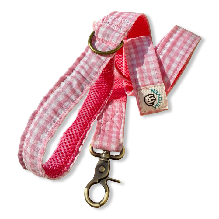 Correa para Perros Vichy Rose (150 cm)🌸  – Hecha a Mano y Diseñada por Veterinarios