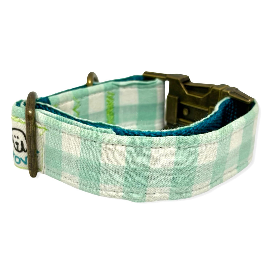 Collar para perro Vichy Mar 🌊 – Estilo marinero, hecho a mano y diseñado por veterinarios