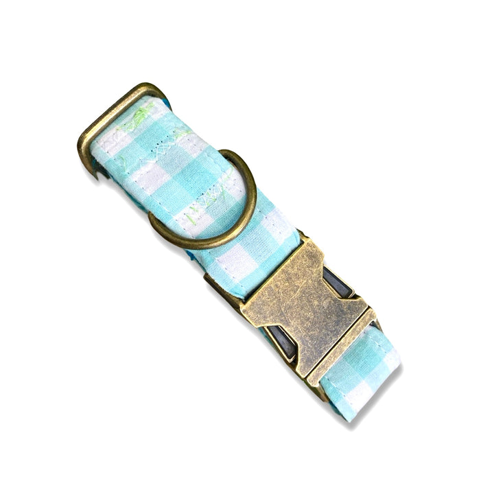 Collar para perro Vichy Mar 🌊 – Estilo marinero, hecho a mano y diseñado por veterinarios