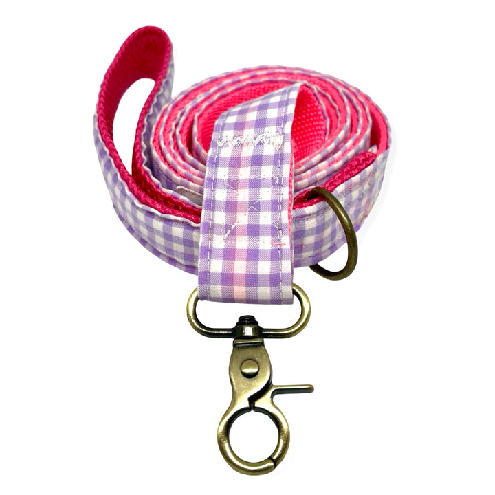 💜 Correa para Perros Vichy Pastel Blossom (150 cm) – Hecha a Mano y Diseñada por Veterinarios