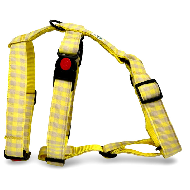 Arnés Galgo Antiescape 3 Puntos Vichy Neon Lemon Drop - Vetoven