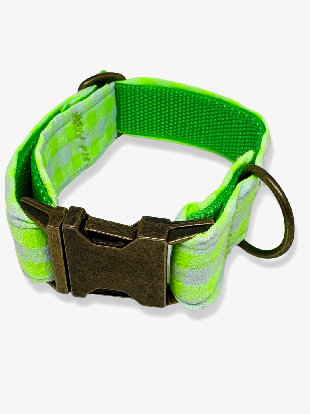 Collar para Perros Vichy Neón Green 💚 – Hecho a Mano y Diseñado por Veterinarios