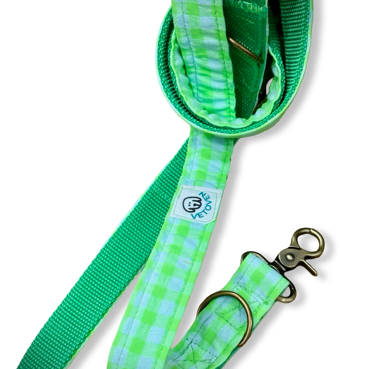 Correa Multiposición para Perros Vichy Neón Green 💚(2 m) – Manos Libres, Artesanal y Diseñada por Veterinarios