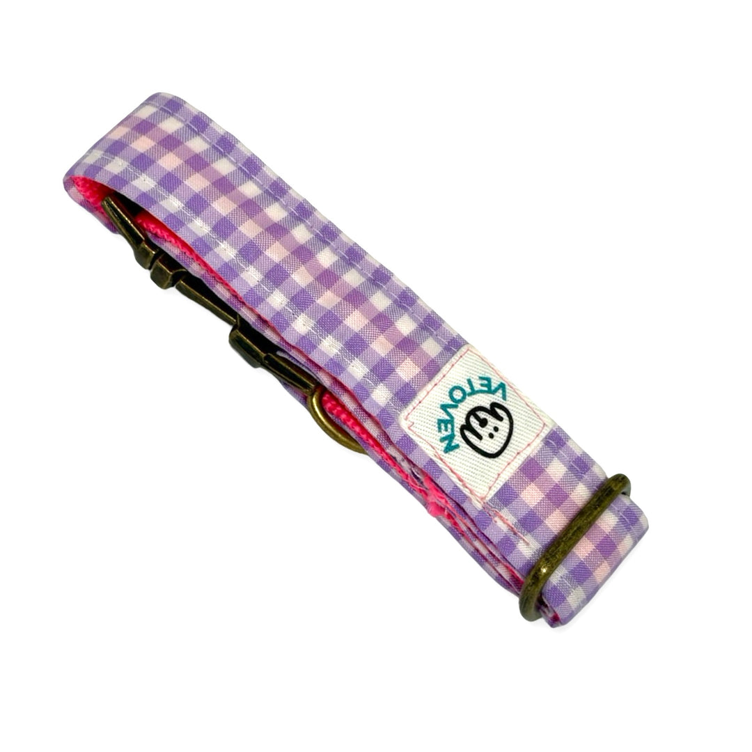 💜 Collar para Perros Vichy Pastel Blossom – Hecho a Mano y Diseñado por Veterinarios