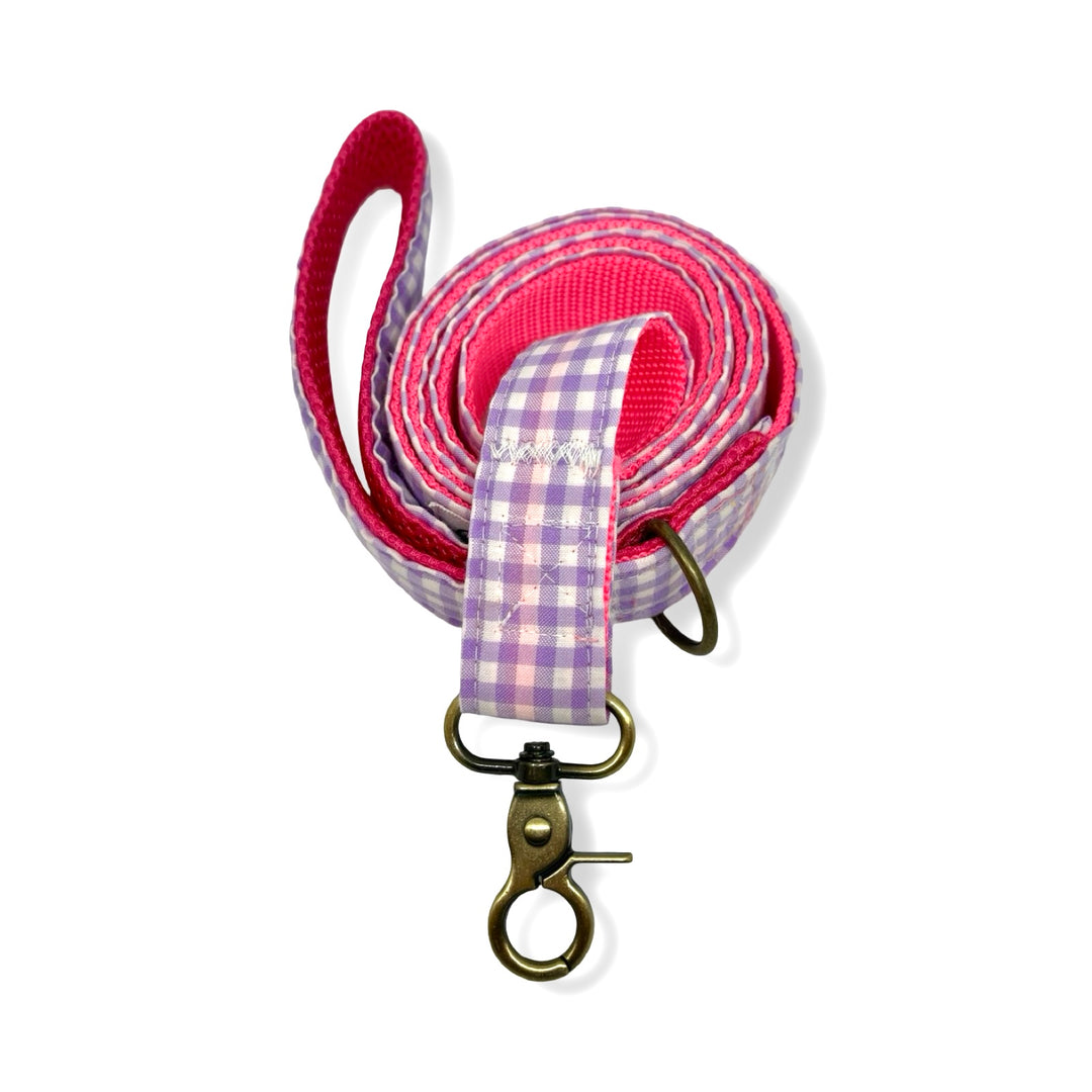 💜 Correa para Perros Vichy Pastel Blossom (150 cm) – Hecha a Mano y Diseñada por Veterinarios