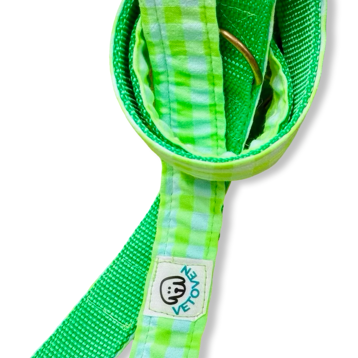 Correa Multiposición para Perros Vichy Neón Green 💚(2 m) – Manos Libres, Artesanal y Diseñada por Veterinarios