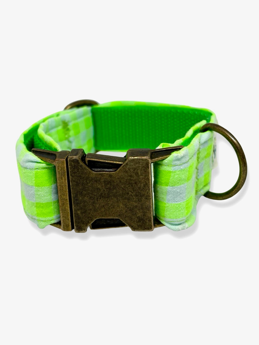 Collar para Perros Vichy Neón Green 💚 – Hecho a Mano y Diseñado por Veterinarios