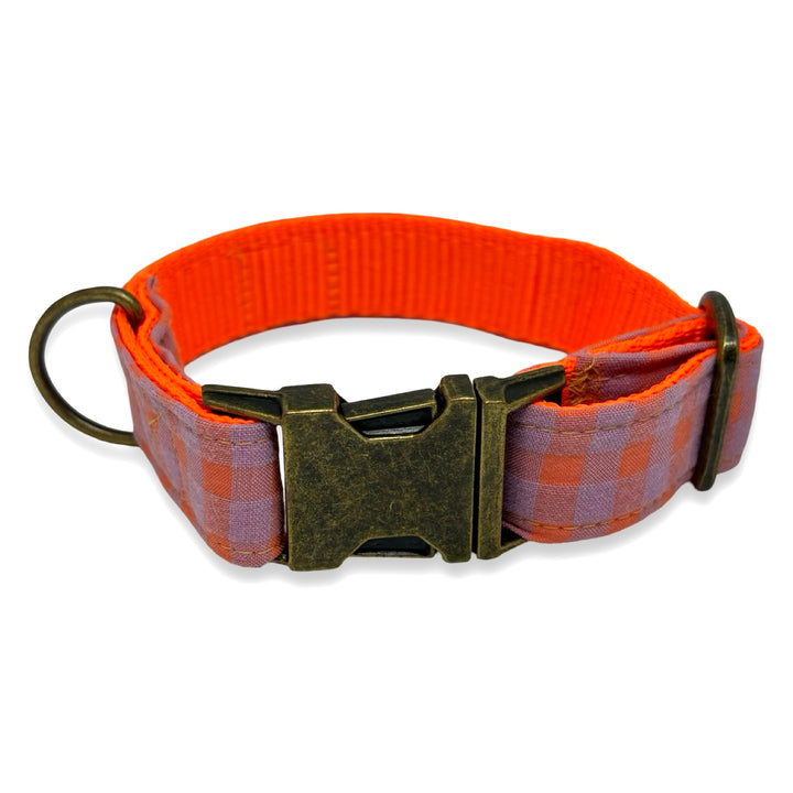 Collar para Perros Vichy Neón Sunset 🌅 – Hecho a Mano y Diseñado por Veterinarios