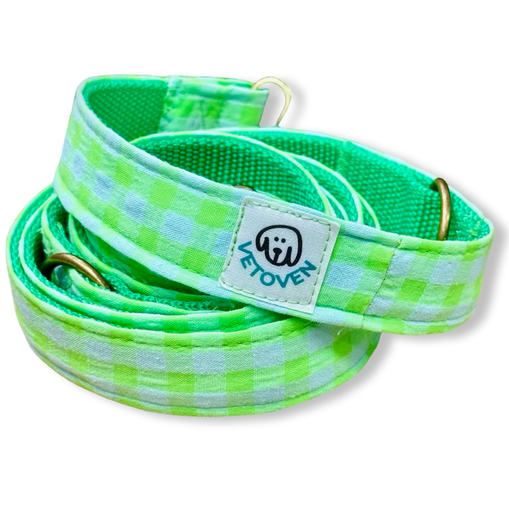Correa Multiposición para Perros Vichy Neón Green 💚(2 m) – Manos Libres, Artesanal y Diseñada por Veterinarios