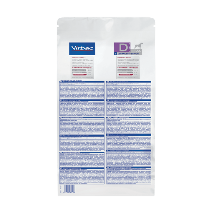 Virbac HPM D1 Dermatology Support | Pienso dermatológico para perros con picor y dermatitis